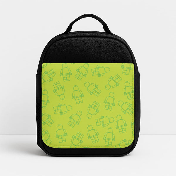 Bricks Figures Pattern Green Insulated Lunchbox