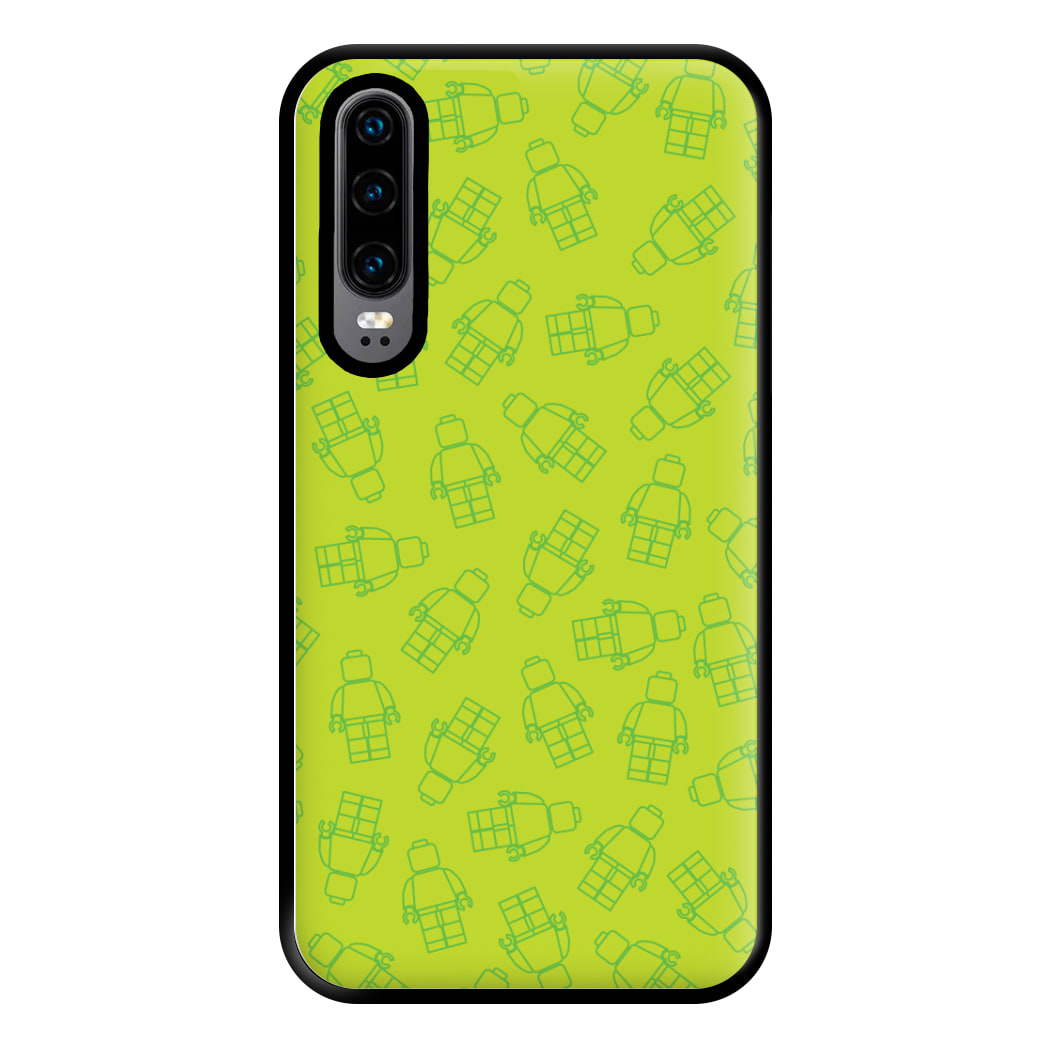 Bricks Figures Pattern Green Phone Case for Huawei P30