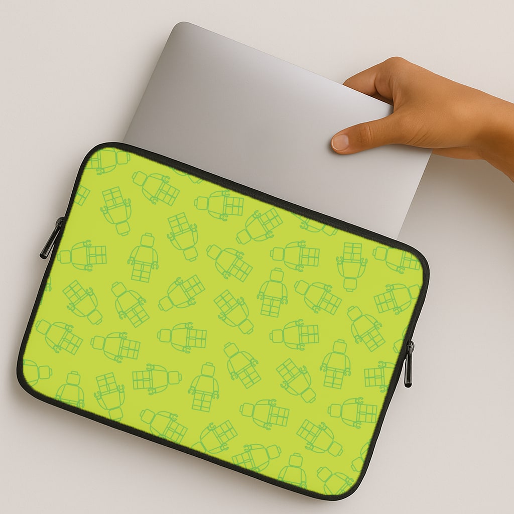 Bricks Figures Pattern Green MacBook Case