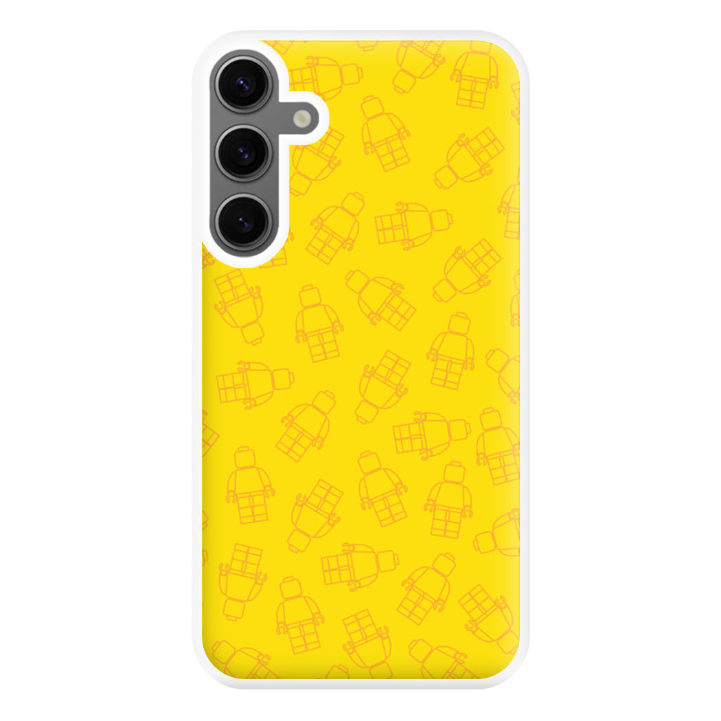 Bricks Figures Pattern Yellow Phone Case for Galaxy S24FE