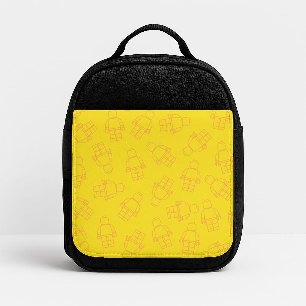 Bricks Figures Pattern Yellow Insulated Lunchbox