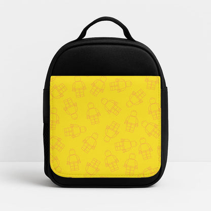 Bricks Figures Pattern Yellow Insulated Lunchbox