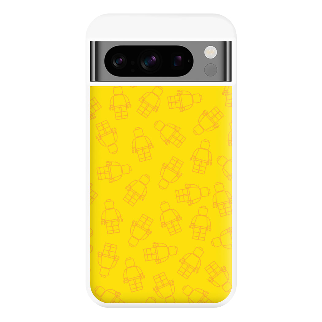 Bricks Figures Pattern Yellow Phone Case for Google Pixel 8 Pro