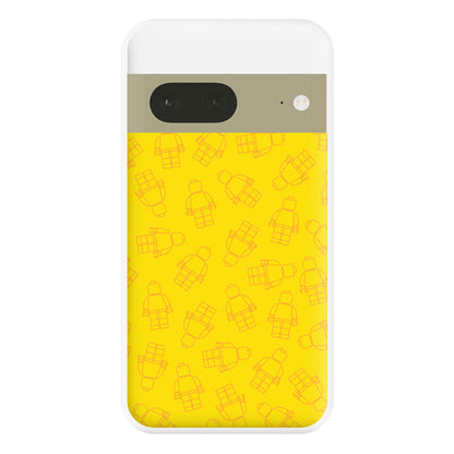 Bricks Figures Pattern Yellow Phone Case for Google Pixel 7a