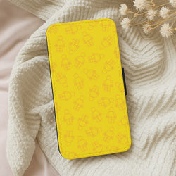 Bricks Figures Pattern Yellow Wallet Phone Case