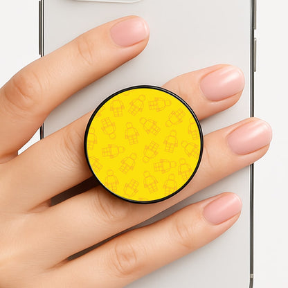 Bricks Figures Pattern Yellow Phone Grip