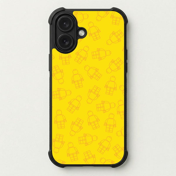 Bricks Figures Pattern Yellow Phone Case — Bumper case