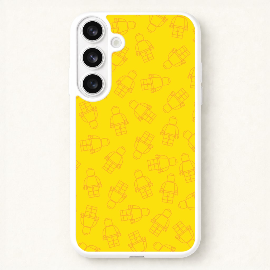 Bricks Figures Pattern Yellow Phone Case for Galaxy S26