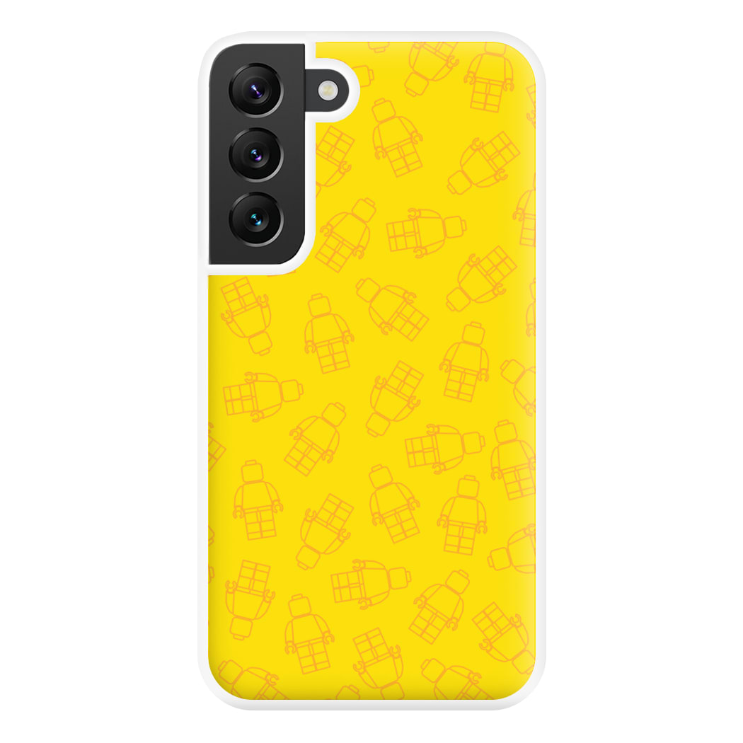 Bricks Figures Pattern Yellow Phone Case for Galaxy S22 Plus