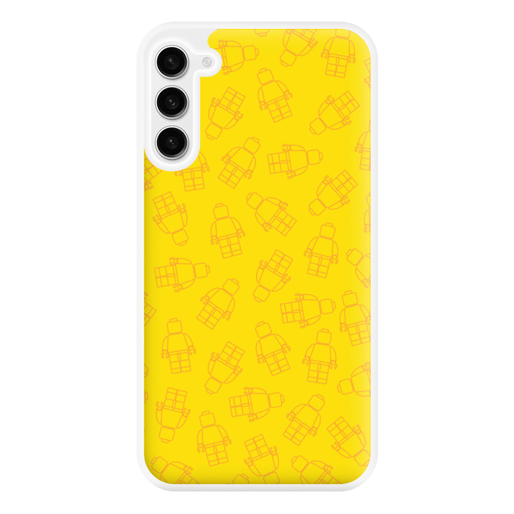 Bricks Figures Pattern Yellow Phone Case for Galaxy S23FE