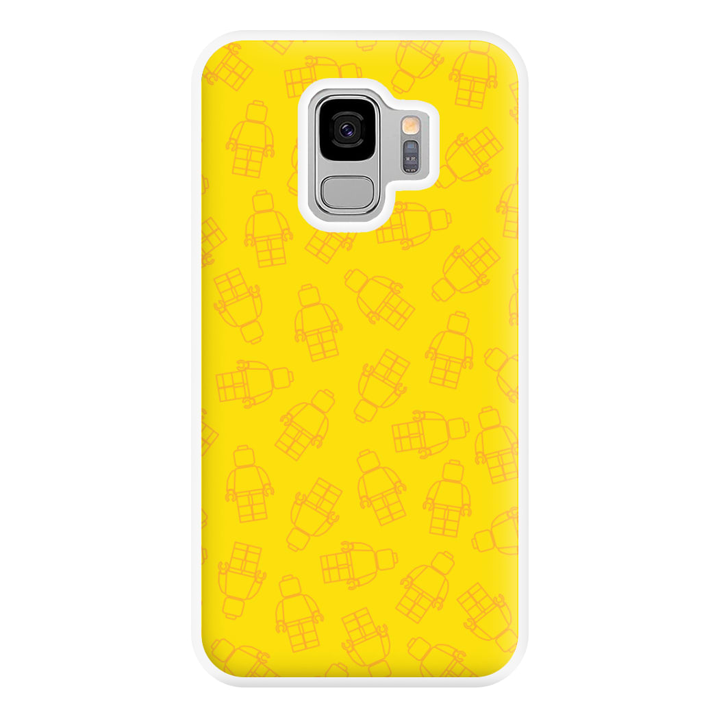 Bricks Figures Pattern Yellow Phone Case for Galaxy S9 Plus