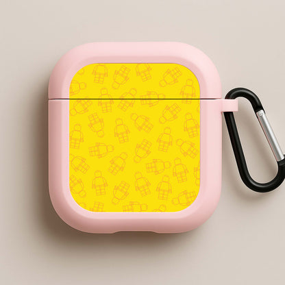 Bricks Figures Pattern Yellow Pink AirPods Case