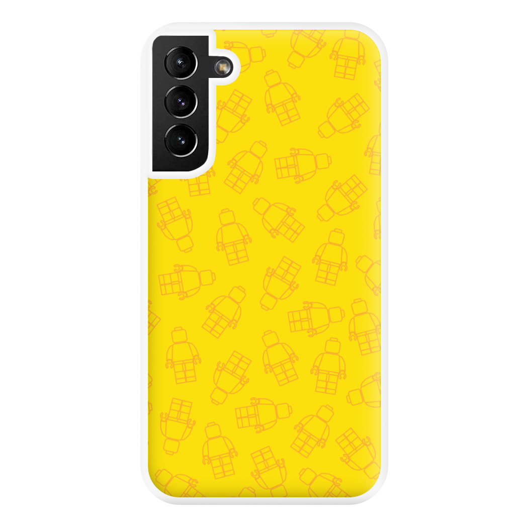 Bricks Figures Pattern Yellow Phone Case for Galaxy S21 Plus
