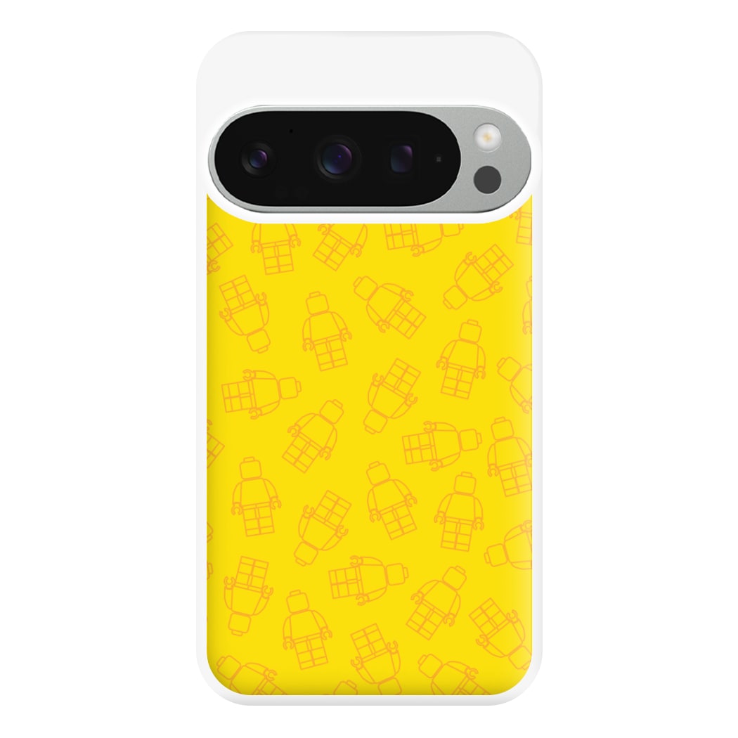 Bricks Figures Pattern Yellow Phone Case for Google Pixel 9 Pro XL