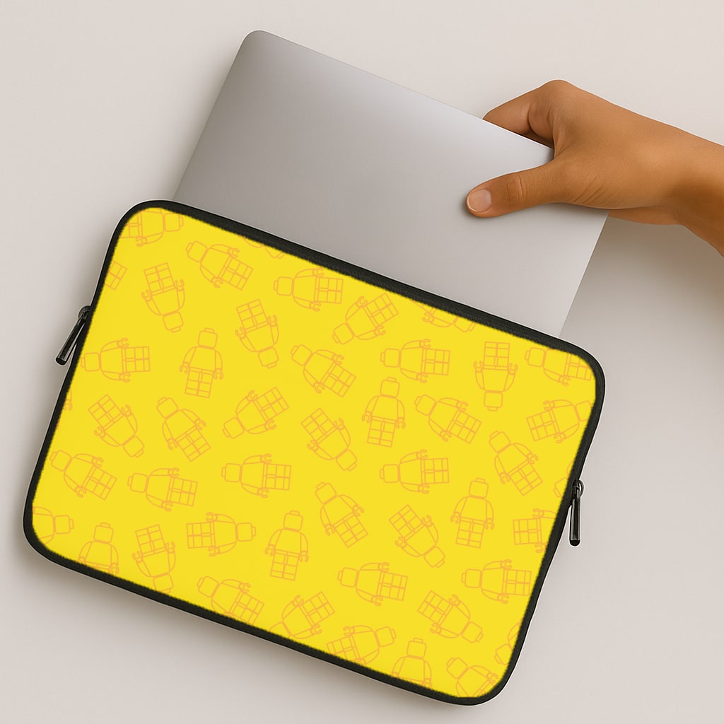 Bricks Figures Pattern Yellow MacBook Case