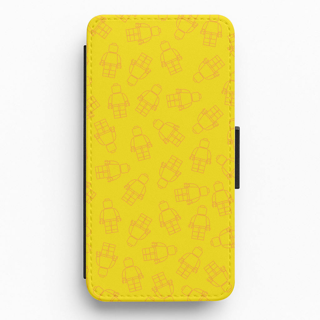 Bricks Figures Pattern Yellow Flip / Wallet Phone Case