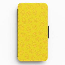 Bricks Figures Pattern Yellow Flip / Wallet Phone Case
