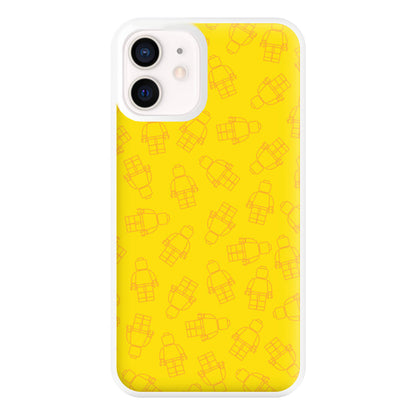 Bricks Figures Pattern Yellow Phone Case for iPhone 12 Mini