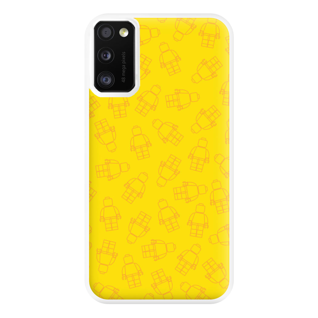 Bricks Figures Pattern Yellow Phone Case for Galaxy A41