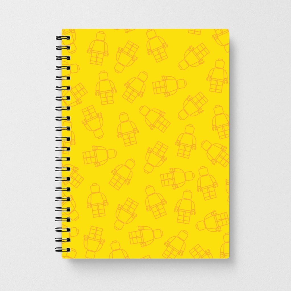 Bricks Figures Pattern Yellow Notebook
