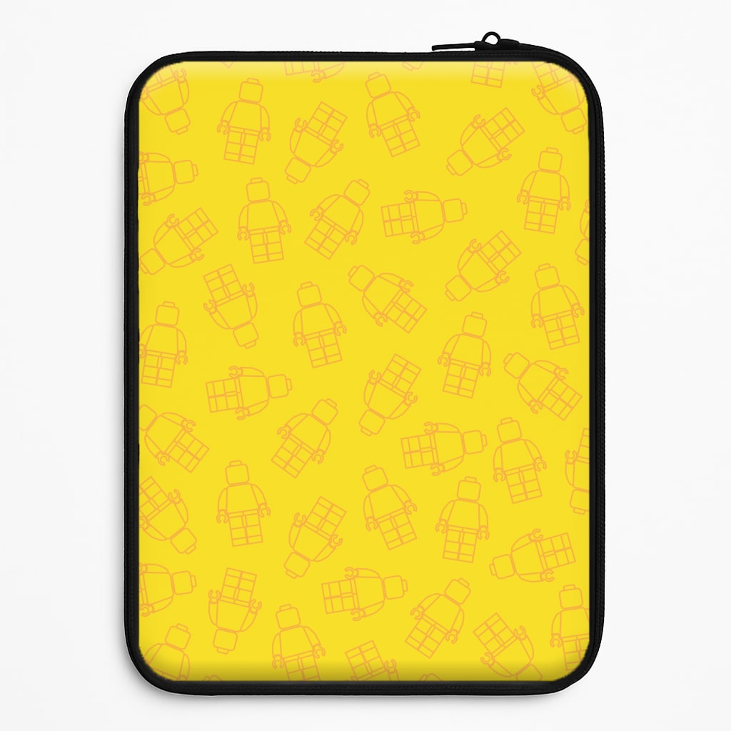 Bricks Figures Pattern Yellow Laptop Sleeve