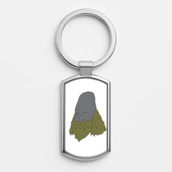 Donny Face Silver Keyring