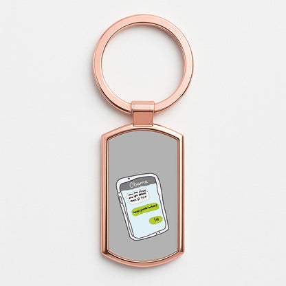 Messaging Obama Rose Gold Keyring