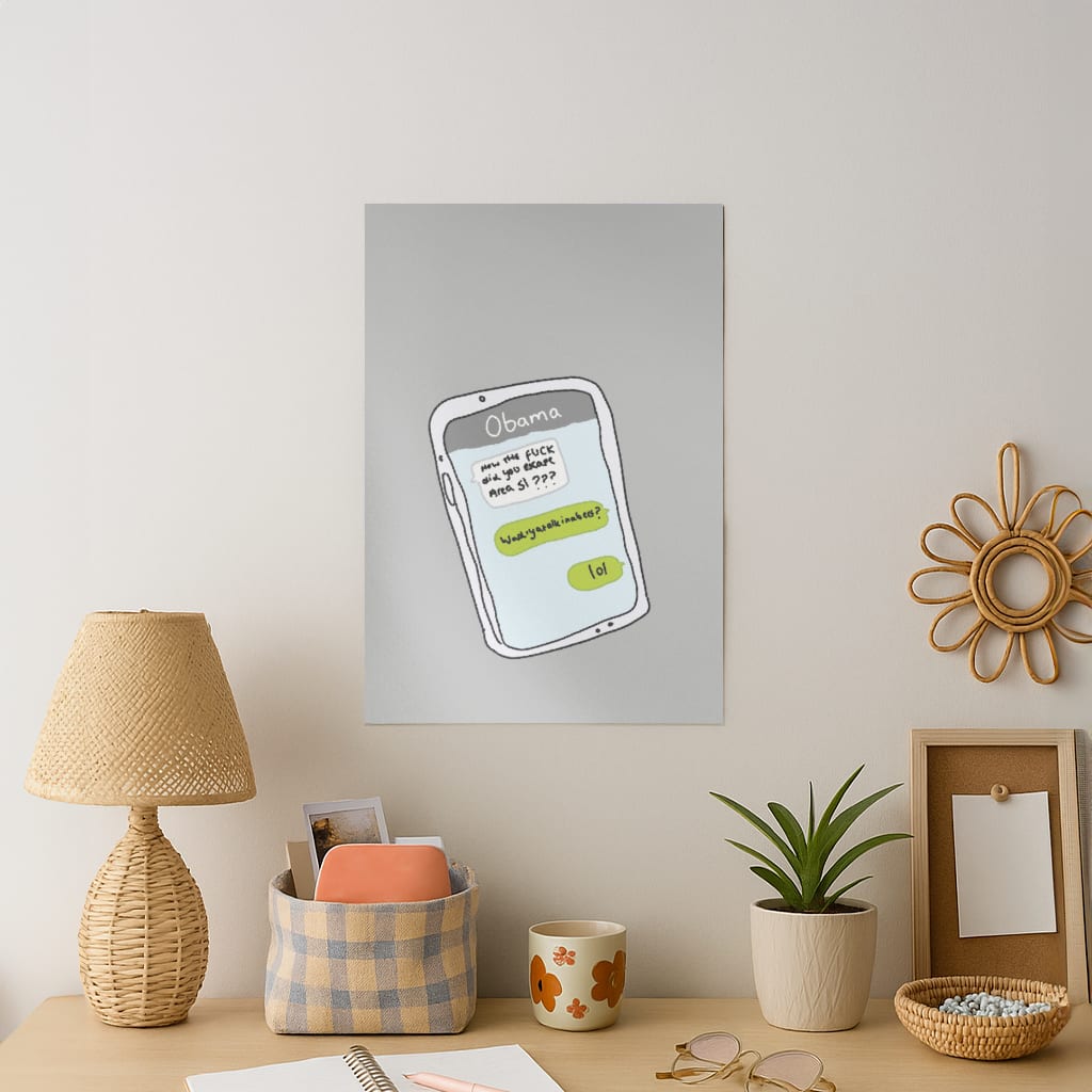 Messaging Obama Art Print