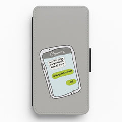 Messaging Obama Flip / Wallet Phone Case