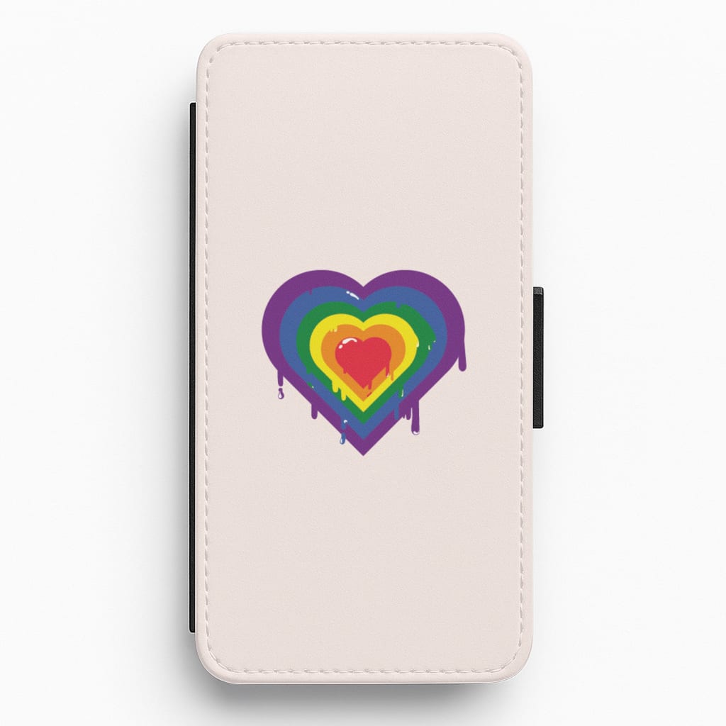 Dripped heart - Pride Flip / Wallet Phone Case