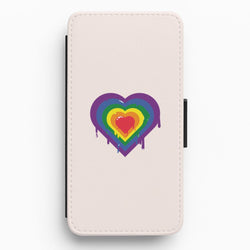 Dripped heart - Pride Flip / Wallet Phone Case