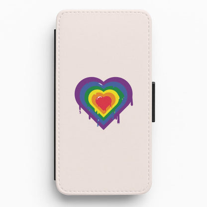 Dripped heart - Pride Flip / Wallet Phone Case