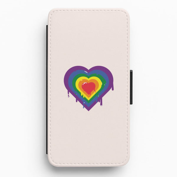Dripped heart - Pride Flip / Wallet Phone Case