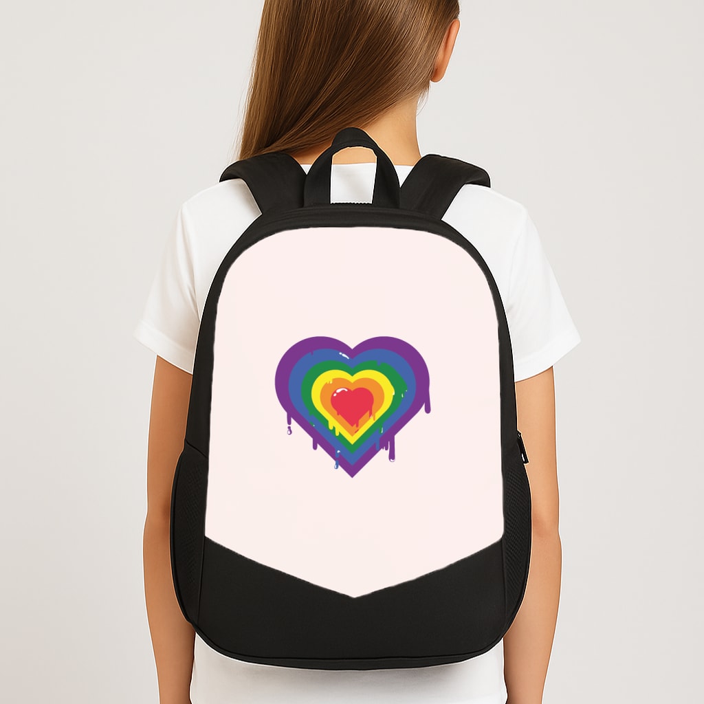 Dripped heart - Pride Large School Bag