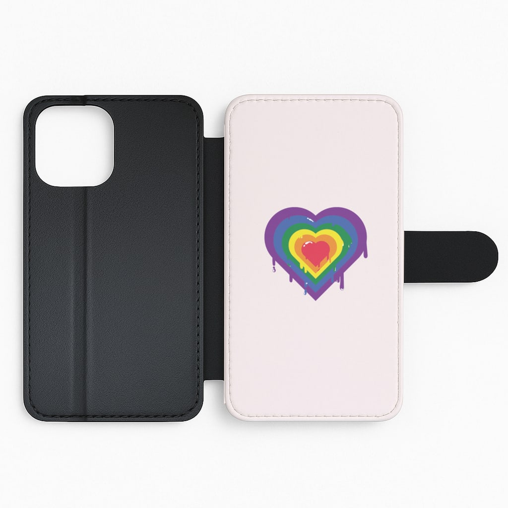 Dripped heart - Pride Flip Phone Case