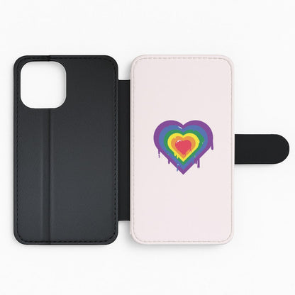 Dripped heart - Pride Flip Phone Case
