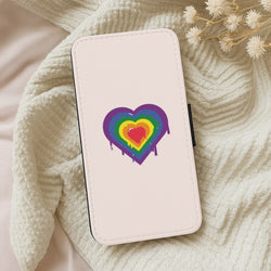Dripped heart - Pride Wallet Phone Case