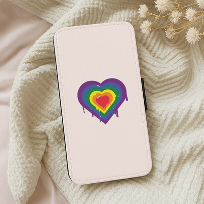 Dripped heart - Pride Wallet Phone Case