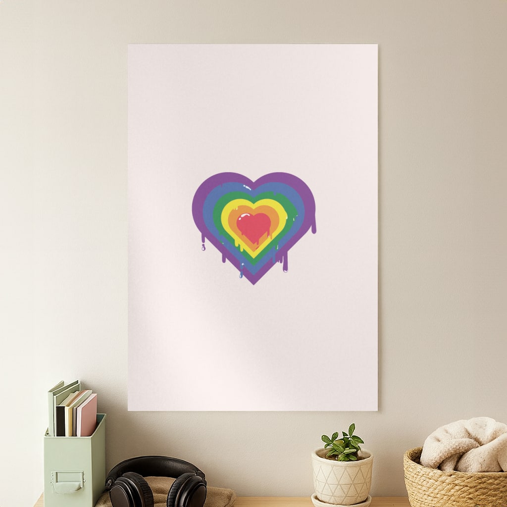 Dripped heart - Pride Poster