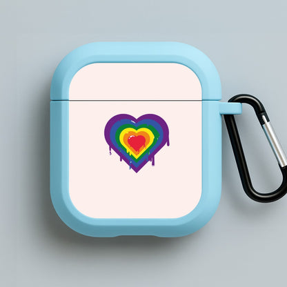 Dripped heart - Pride Blue AirPods Case