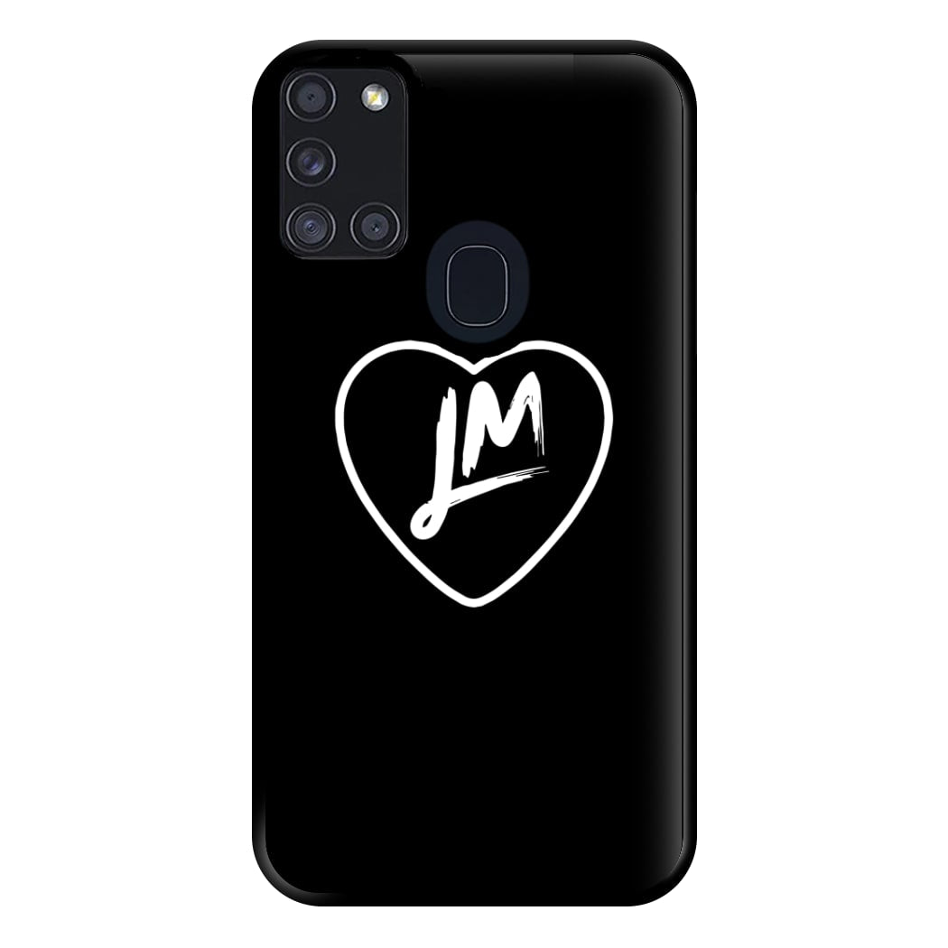 Little Mix Heart Phone Case - Black for Galaxy A21s