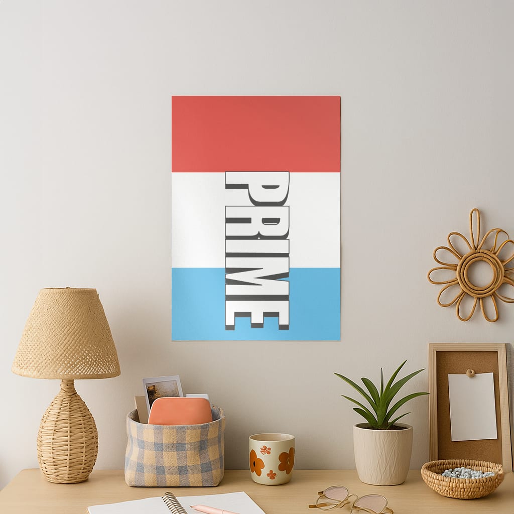 Prime - White And Red Art Print