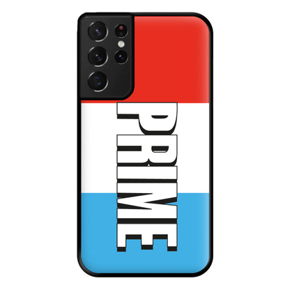 Prime - White And Red Phone Case for Galaxy S21 Ultra