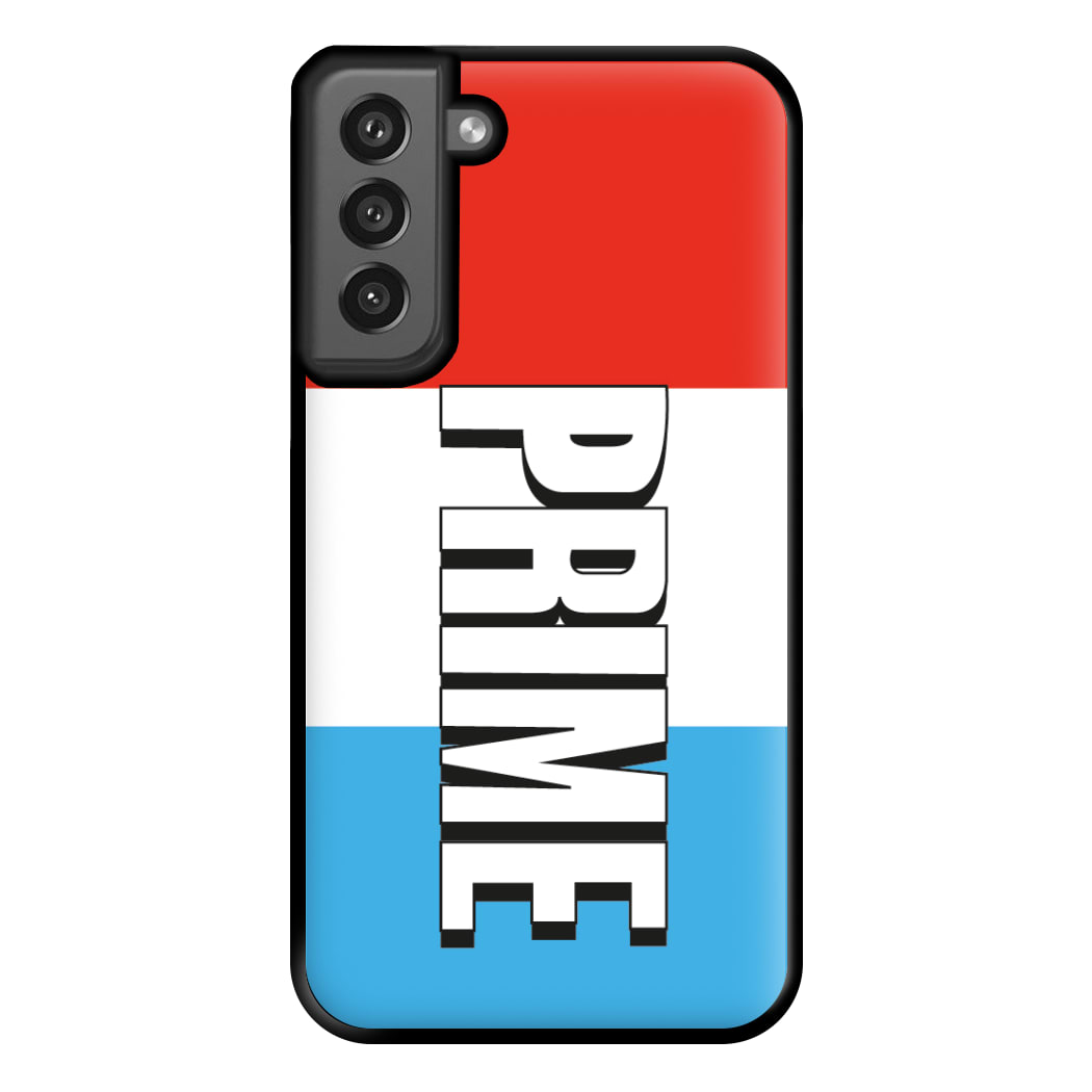 Prime - White And Red Phone Case for Galaxy S21FE