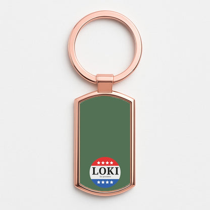 Loki For President Rose Gold Keyring