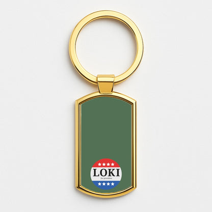 Loki For President Gold Keyring