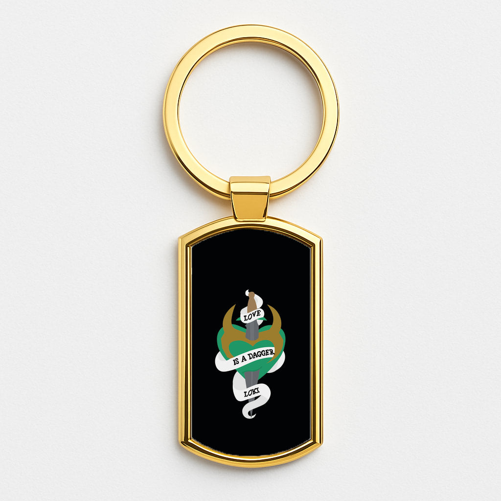 Love Is A Dagger Gold Keyring