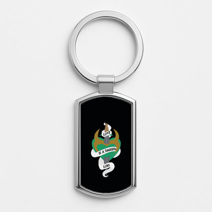 Love Is A Dagger Silver Keyring