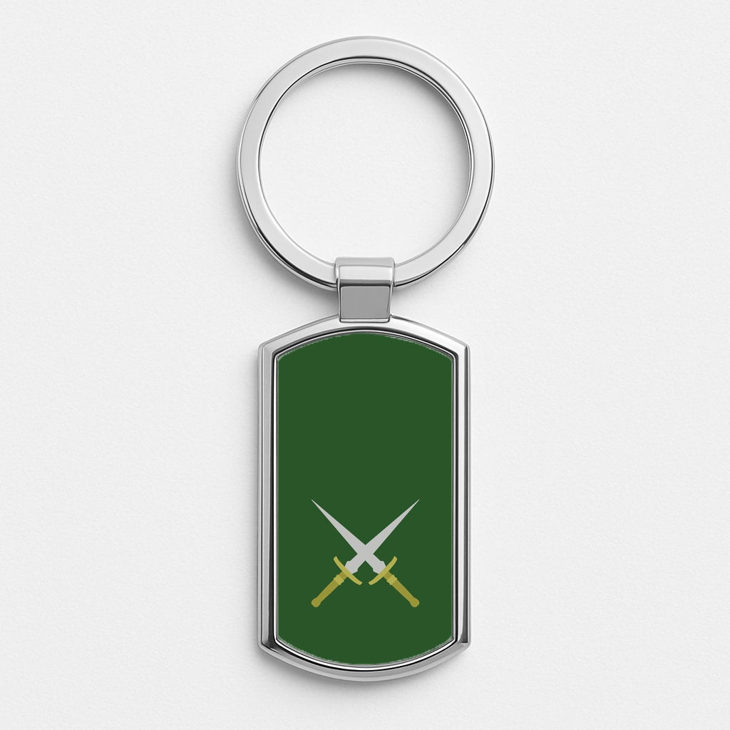 Double Daggers Silver Keyring