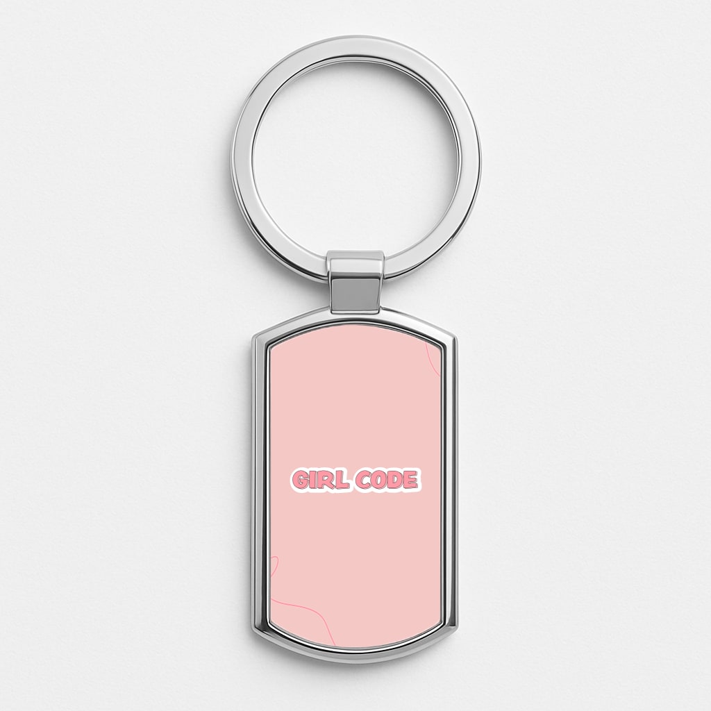 Girl Code Silver Keyring